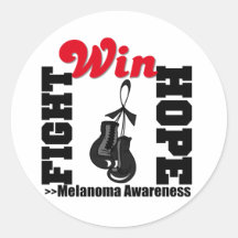 Fight Hope Win - Melanoma Round Sticker