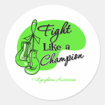 Fight Like a Champion Lymphoma Round Stickers