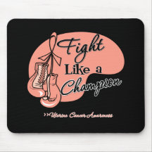 Fight Like a Champion Uterine Cancer Mousepads