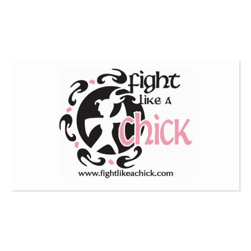 Fight Like A Chick Business Card. (back side)