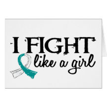 Fight Like A Girl 18.7 Cervical Cancer Greeting Card