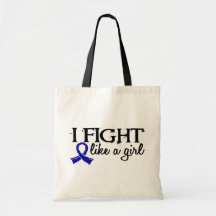 Fight Like A Girl 18.7 Colon Cancer Tote Bag