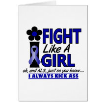 Fight Like A Girl 1.2 ALS Lou Gehrig's Disease Greeting Cards