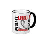 Fight Like A Girl 3.3 Brain Tumor Coffee Mugs