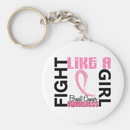 Fight Like A Girl 3.3 Breast Cancer Keychain