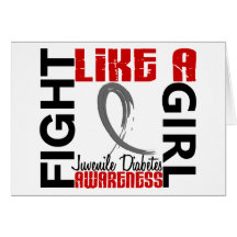 Fight Like A Girl 3.3 Juvenile Diabetes Greeting Card