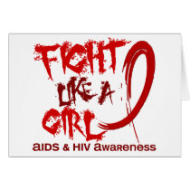Fight Like A Girl 5.3 AIDS Greeting Cards