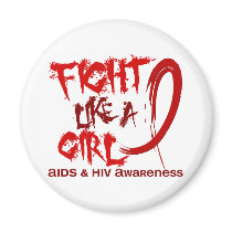Fight Like A Girl 5.3 AIDS Fridge Magnet