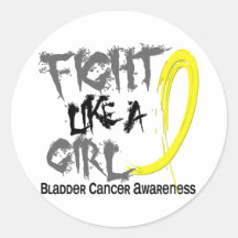 Fight Like A Girl 5.3 Bladder Cancer Round Sticker