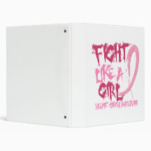 Fight Like A Girl 5.3 Breast Cancer 3 Ring Binders