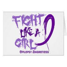 Fight Like A Girl 5.3 Epilepsy Greeting Card