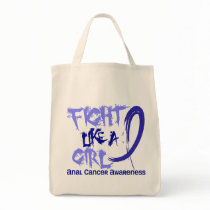 Fight Like A Girl 5.3 Rectal / Anal Cancer Tote Bags