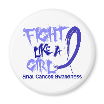 Fight Like A Girl 5.3 Rectal / Anal Cancer Fridge Magnet