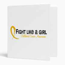 Fight Like A Girl 6.3 Childhood Cancer Vinyl Binders