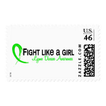 Fight Like A Girl 6.3 Lyme Disease Postage Stamp