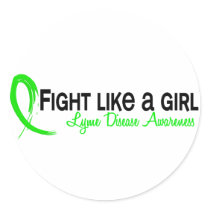 Fight Like A Girl 6.3 Lyme Disease Stickers
