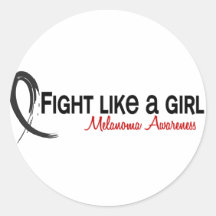 Fight Like A Girl 6.3 Melanoma Round Stickers