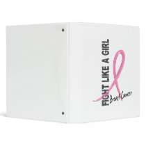 Fight Like A Girl 7.2 Breast Cancer 3 Ring Binders