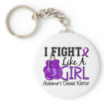 Fight Like A Girl Alzheimer's Disease 15.2 Keychain