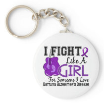 Fight Like A Girl Alzheimer's Disease 15.6 Key Chain