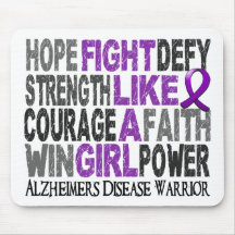 Fight Like A Girl Alzheimer's Disease 23.4 Mouse Pads