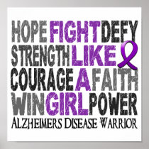 Fight Like A Girl Alzheimer's Disease 23.4 Posters