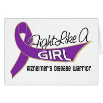 Fight Like A Girl Alzheimer's Disease 25.4 Greeting Card