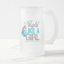 Fight Like a Girl Boxing - Cervical Cancer Coffee Mug