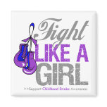 Fight Like a Girl Boxing - Childhood Stroke magnets