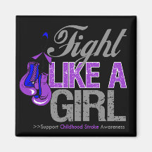 Fight Like a Girl Boxing - Childhood Stroke Refrigerator Magnet