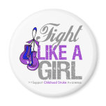 Fight Like a Girl Boxing - Childhood Stroke magnets