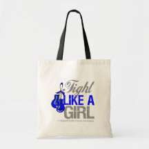 Fight Like a Girl Boxing - Colon Cancer Canvas Bag