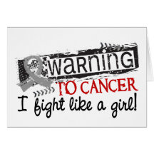 Fight Like A Girl Brain Cancer Warning Card