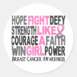 Fight Like A Girl Breast Cancer 23.3 Round Sticker