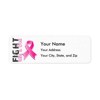 Fight Like A Girl Breast Cancer 28.8 Return Address Label