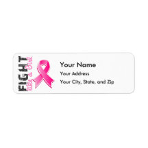 Fight Like A Girl Breast Cancer 28.8 Return Address Label