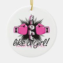 Fight Like A Girl Breast Cancer 32.8 Christmas Ornament