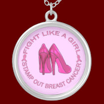 Fight Like a Girl Breast Cancer Awareness Charm necklaces