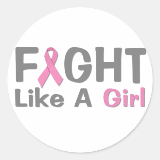 Fight Like A Girl - Breast Cancer Awareness Round Sticker
