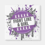 Fight Like a Girl Button - Alzheimer's Disease Fridge Magnets