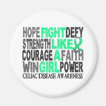 Fight Like A Girl Celiac Disease 23.3 Fridge Magnets