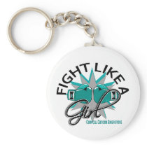 Fight Like A Girl Cervical Cancer 12.3 Keychain