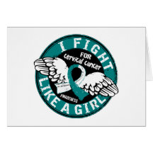 Fight Like A Girl Cervical Cancer 16.5 Greeting Cards