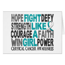 Fight Like A Girl Cervical Cancer 23.3 Greeting Cards