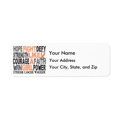 Fight Like A Girl Cervical Cancer 23.4 Return Address Labels