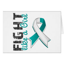 Fight Like A Girl Cervical Cancer 28.8 Greeting Cards