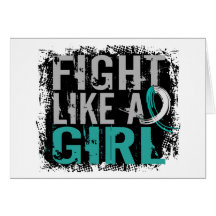 Fight Like a Girl Cervical Cancer 31.8 Greeting Card