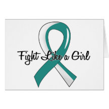 Fight Like A Girl Cervical Cancer 41.8 Greeting Cards