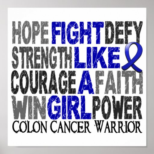 Fight Like A Girl Colon Cancer 23.4 Print