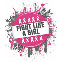 Fight Like a Girl Cool Button - Breast Cancer t-shirts